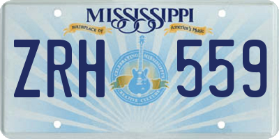 MS license plate ZRH559