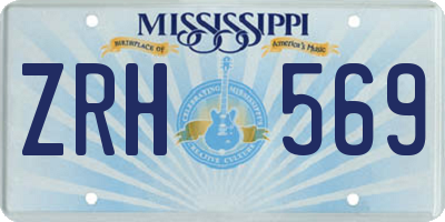 MS license plate ZRH569