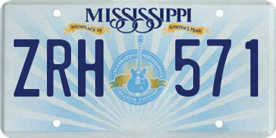 MS license plate ZRH571