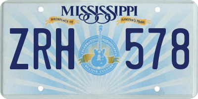 MS license plate ZRH578