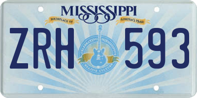 MS license plate ZRH593