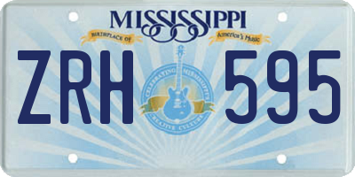 MS license plate ZRH595