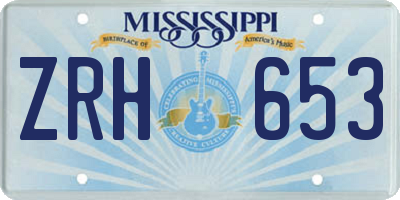 MS license plate ZRH653