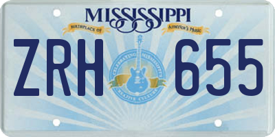 MS license plate ZRH655