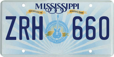 MS license plate ZRH660