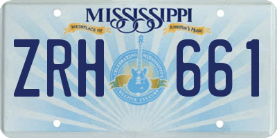 MS license plate ZRH661