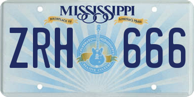 MS license plate ZRH666