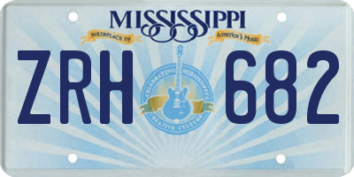 MS license plate ZRH682