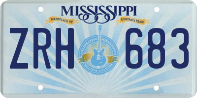 MS license plate ZRH683