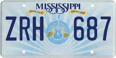 MS license plate ZRH687