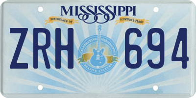 MS license plate ZRH694