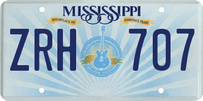 MS license plate ZRH707