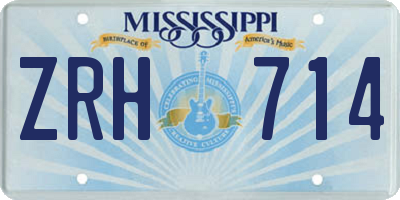 MS license plate ZRH714