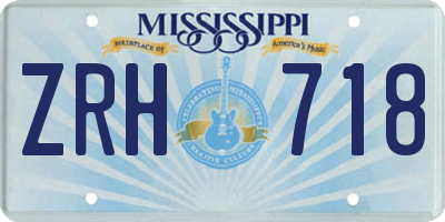 MS license plate ZRH718