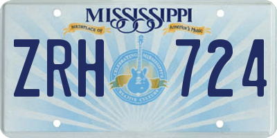 MS license plate ZRH724