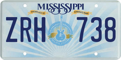 MS license plate ZRH738