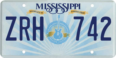 MS license plate ZRH742