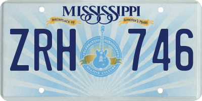 MS license plate ZRH746