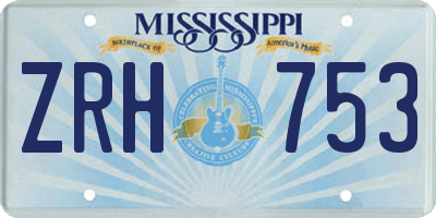 MS license plate ZRH753