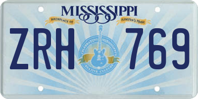 MS license plate ZRH769