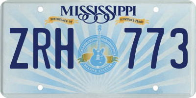 MS license plate ZRH773