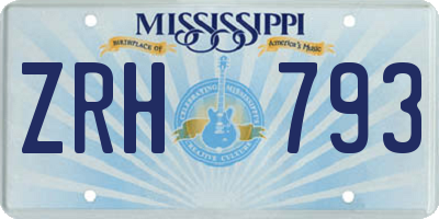 MS license plate ZRH793