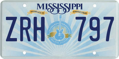 MS license plate ZRH797