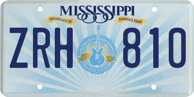 MS license plate ZRH810