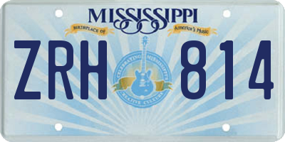 MS license plate ZRH814