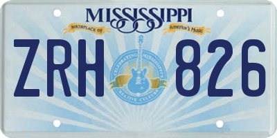 MS license plate ZRH826