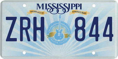 MS license plate ZRH844