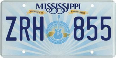 MS license plate ZRH855