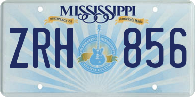 MS license plate ZRH856