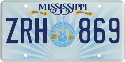 MS license plate ZRH869