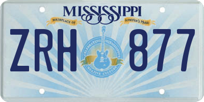 MS license plate ZRH877