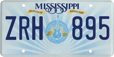 MS license plate ZRH895