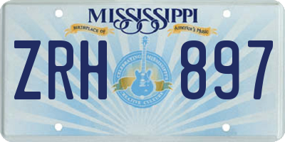 MS license plate ZRH897