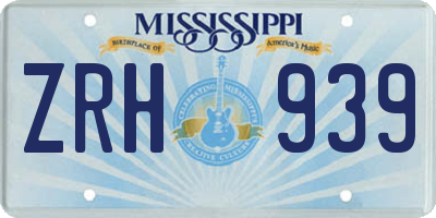 MS license plate ZRH939