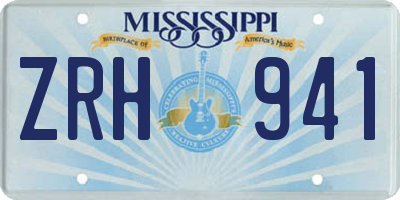 MS license plate ZRH941