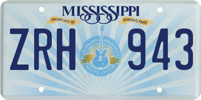 MS license plate ZRH943