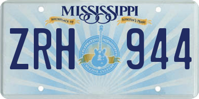 MS license plate ZRH944