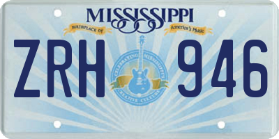 MS license plate ZRH946