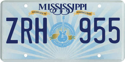 MS license plate ZRH955