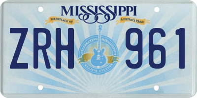 MS license plate ZRH961