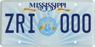 MS license plate ZRI000