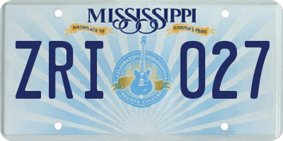 MS license plate ZRI027