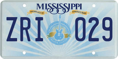 MS license plate ZRI029