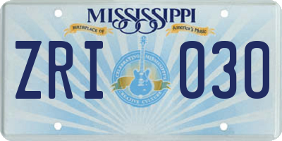 MS license plate ZRI030
