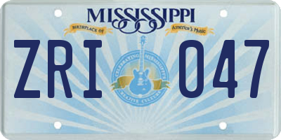 MS license plate ZRI047