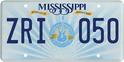 MS license plate ZRI050